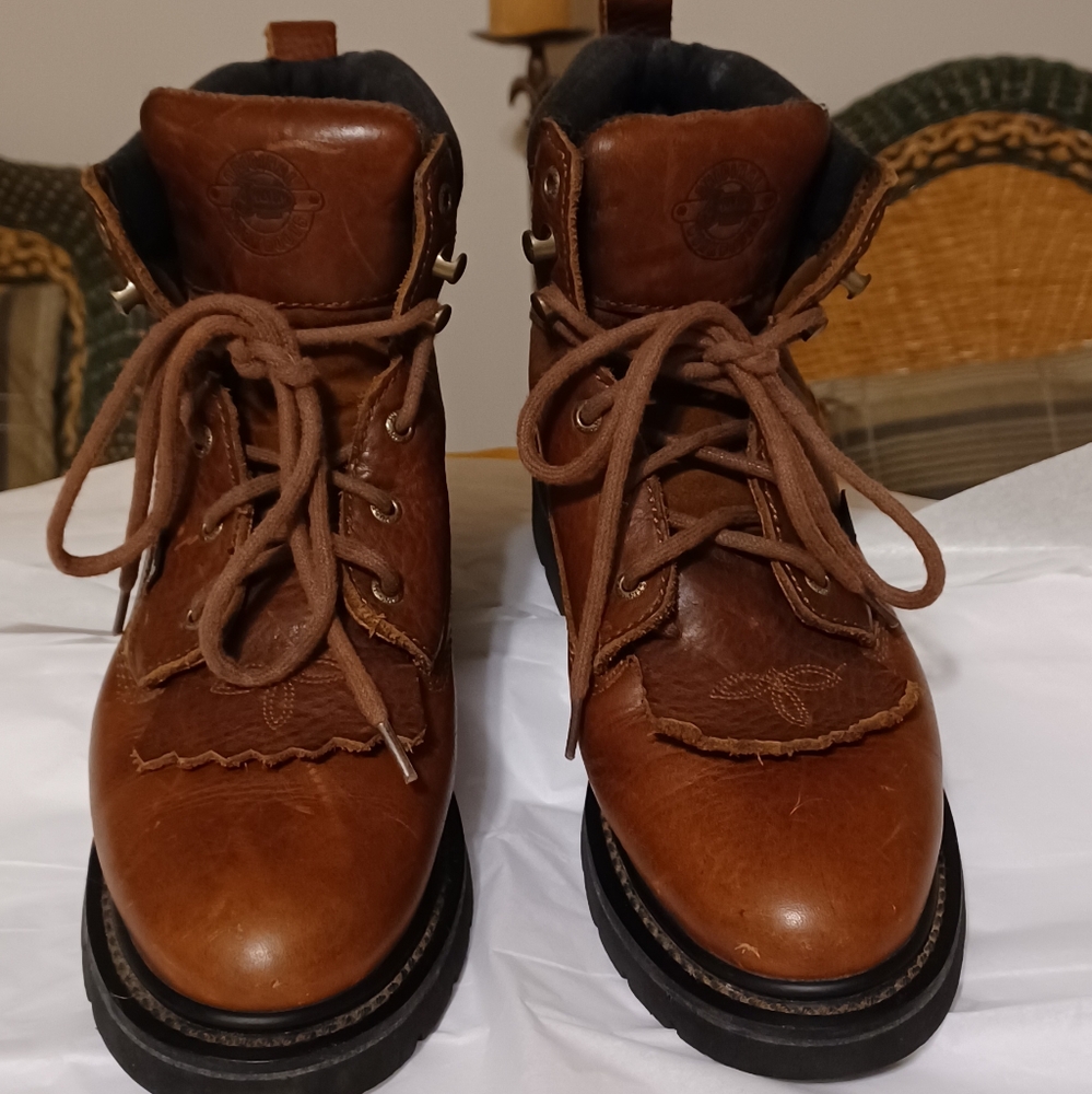 Justin Women's  Leather Lace Up Kiltie Work Boots